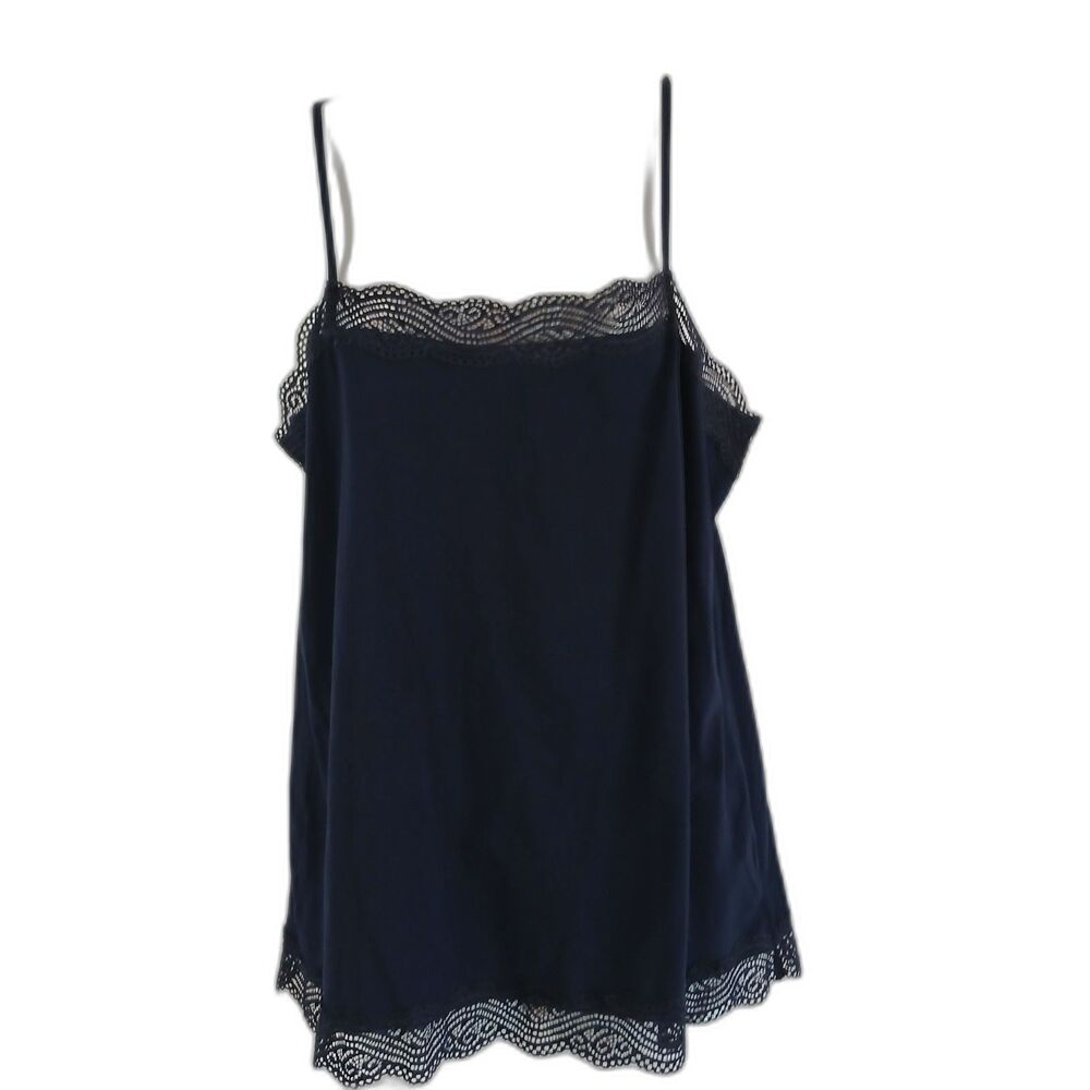 Ann Taylor cami lace spagetti straps stretch black sz XL office casual basic